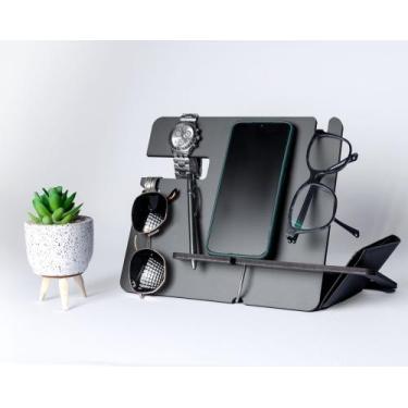Imagem de Organizador Mesa de Cabeceira com Suporte Para Celular Relogios e Ocul