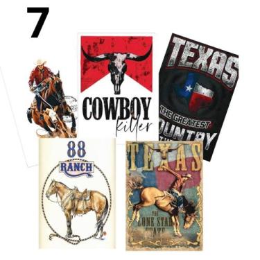 Imagem de Kit com 5 quadros country feito em MDF corte a laser com adesivos de a