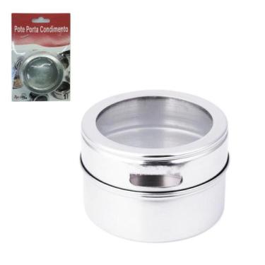 Imagem de Porta condimento de inox magnetico 75ml 4,5x6,5cm de ø na cartela - TO