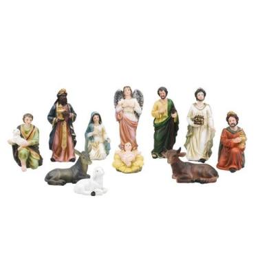 Imagem de Presépio Natalino Imagem Religiosa Resina Com 11 Peças 12Cm - Taimes