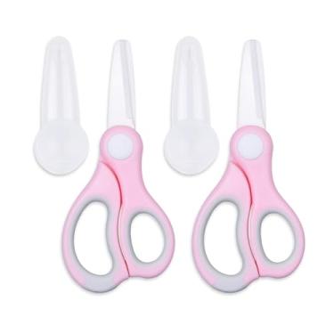 Imagem de Tesouras de Alimentos para Bebês em Cerâmica - Tesouras Portáteis - Cortador de Alimentos Saudáveis com Tampa Protetora e Estojo de Armazenamento - Corta Carne, Frango, Legumes e Frutas (2 peças)