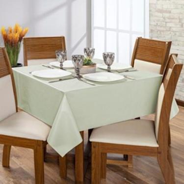 Imagem de Toalha De Mesa PVC Impermeável Gravatura de Linho Térmica 4 6 8 Lugare