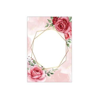 Imagem de Painel De Festa Vertical 1,50 x 2,20  - Rosa Geométrico Floral 029 - V