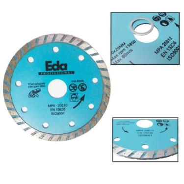 Imagem de Disco Diamantado De Corte 110mm Turbo Agua e Seco 110mm - EDA