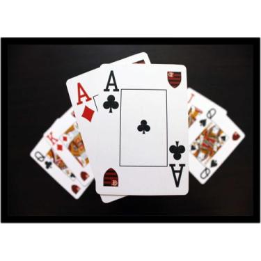 Imagem de Quadro Decorativo Jogos Baralho Naipe Cartas Poker Com Moldura RC013 -