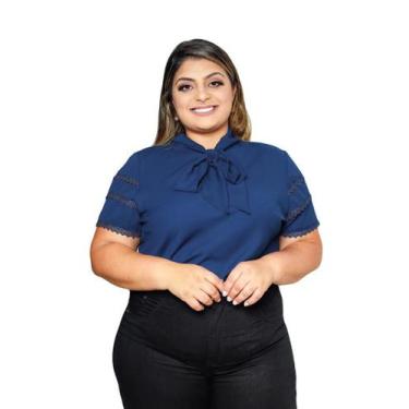 Imagem de Blusa feminina moda plus size manga curta barata sku:bp13 - R.S MODAS,