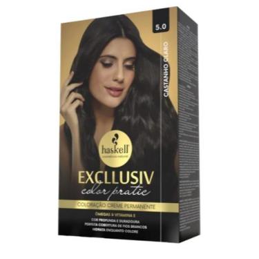 Imagem de Kit Coloração Excllusiv Color Pratic 5.0 Castanho Claro - Haskell