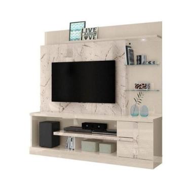 Imagem de Estante Home Theater Alan Para TV até 55 Polegadas Calacata e Off Whit