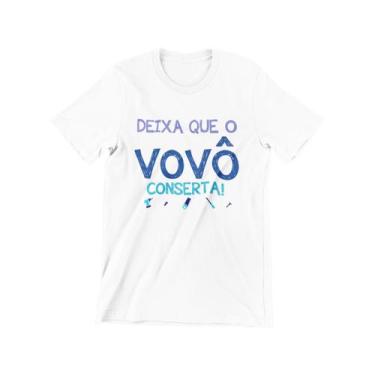 Imagem de Camiseta Vovô Presente Dia Dos Pais Frase Avô Nomes Branca - Del Franc