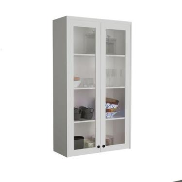 Imagem de Cristaleira Évora com Vidro 2 PT Branca - Modern