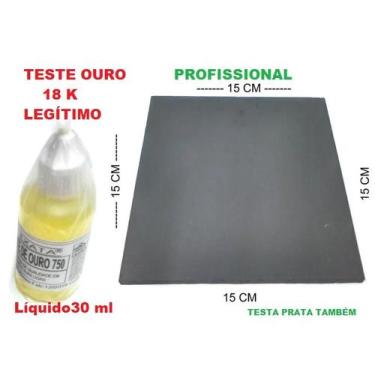 Imagem de Testador Ouro  - Pedra Grande De Toque 15 Cm x 15 Cm + Ácido de 30 ml 