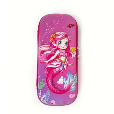 Imagem de Estojo Escolar Infantil de EVA Desenho Animado 3D - Dcarte, Sereia