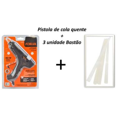 Imagem de Aplicador 40w  + 3 Bastão Silicone De Cola Quente Artesanato - Foxlux