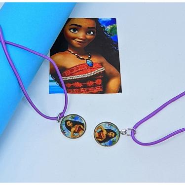 Imagem de Kit Colares Best Friends Cordão Duplo Amizades com Pingente Personagem o Filme Princesa Moana Desenho Lembrancinha