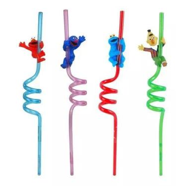 Imagem de Kit 5 Canudo Divertido De Plastico Espiral Infantil Criança - VUD