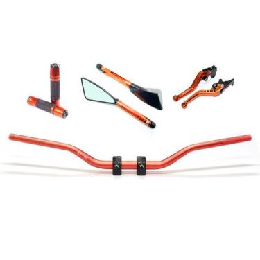 Imagem de Kit Guidão Manopla Retrovisor Manete Factor Fazer 150 Ubs - NoBrand, L