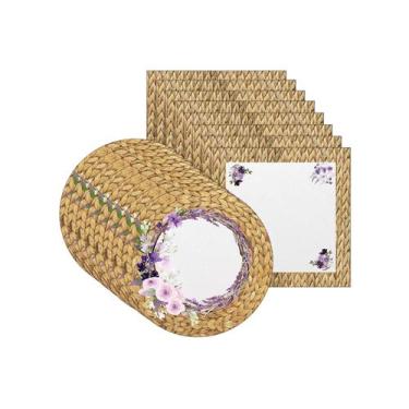 Imagem de Kit Sousplat + Guardanapo Lavanda Rústico - NSW, 8 Peças, com base