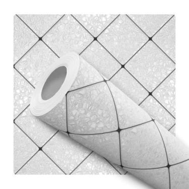 Imagem de Papel De Parede Adesivo Lavável Losangos Cinza Linhas 10m - DELIQUADRO