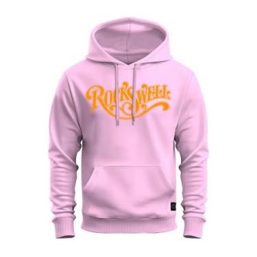 Imagem de Moletom Capuz e Bolso Estampado Flanelado RockWel - Nexstar, Rosa, GG
