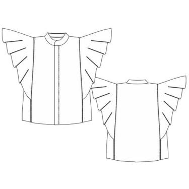 Imagem de Molde blusa manga godê tamanho PP ao EXG by Maísa Rasche - EDITORA CLU