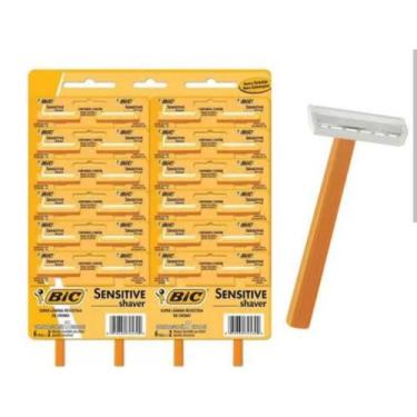Imagem de Aparelho Barbear Sensitive Shaver Bic Cartela C/ 24 Unidades - DELUMA 