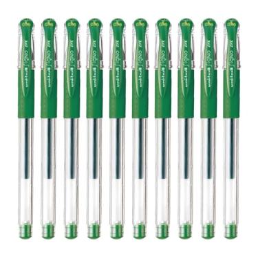 Imagem de Caneta esferográfica Uni-Ball Signo Snap Cap com tinta gel, ponta extrafina de 0,38 mm, tinta verde, Y.UM151A.6, pacote com 10