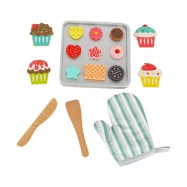 Imagem de Generic Conjunto de comida de brinquedo de biscoito Conjunto de comida de brinquedo de madeira Conjunto de brinquedos de cozimento infantil Montessori Mini