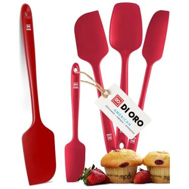 Imagem de Espátulas de silicone DI ORO, Vermelho, Red 5-Pc Set