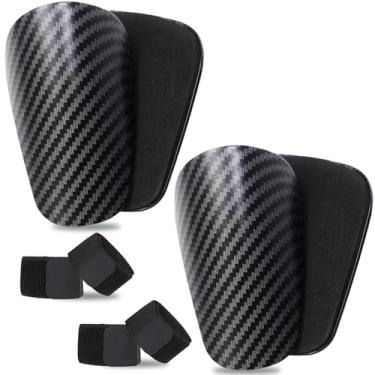 Imagem de Antoyo Mini caneleiras de futebol - 2 pares de caneleiras pequenas e 2 pares de tiras fixas para 4-6, equipamento de jogo protetores de pequenas caneleiras de futebol