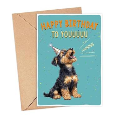 Imagem de Cartão de cachorro Airedale Terrier para filhotes, cartão de aniversário para dono de cachorro, cartão de aniversário engraçado Airedale Terrier, presente para amantes de cães Airedale Terrier,