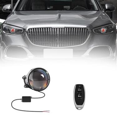 Imagem de Faróis de olho de demônio, luz de olhos de diabo para carros, luzes de olho grandes dinâmicas, luz led de olho para carro, olhos de carro, faróis de 12v de carro de olho de diabo dinâmico led, fa