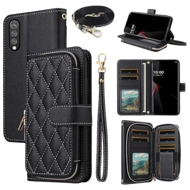 Imagem de Dswteny Argyle Capa carteira para LG Velvet 5G/LGVelvet Verizon G5 UW T-Mobile 2020 com alça de pulso, capa flip para celular com suporte de cartão de crédito para LM G900UM 4G Tmobile mulheres