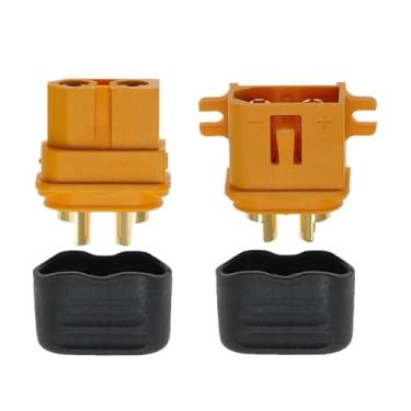 Imagem de 5 conjuntos de, xt60l, plugue de aeromodelismo, fixo, com fivela de bloqueio, afrouxamento a/n/ti, cabeças amarelas, masculinas e femininas 。 XT60L-M;