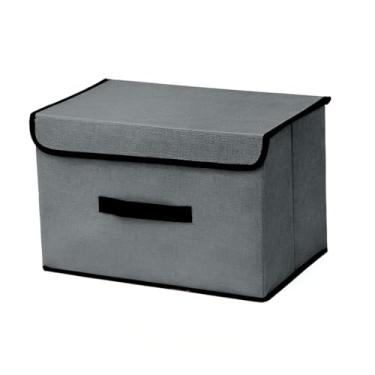Imagem de Caixa Organizadora Multiuso Para Armário Guarda Roupa Infantil Box Dobrável Versátil (Cinza, 27x19x16cm)