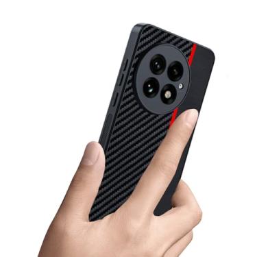 Imagem de Ftonglogy Capa para OnePlus 13 5G: Capa protetora fina fina de fibra de carbono com design clássico híbrido macio, leve, antiimpressões digitais, à prova de choque, 1+ 13 (vermelho)