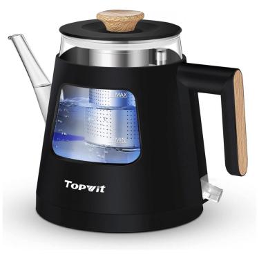 Imagem de Chaleira Elétrica 1L com Desligamento Automático e Aço Inoxidável, 110v, TOPWIT, Preto