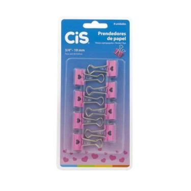 Imagem de Prendedores De Papel Coração 19mm Com 8 Unidades Rosa Cis