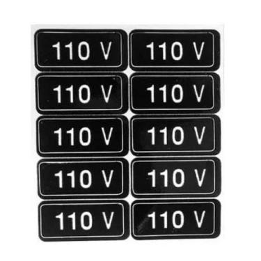 Imagem de Adesivo Etiqueta Voltagem 110v / 220v 20 Unid Para Tomada - Placas E A