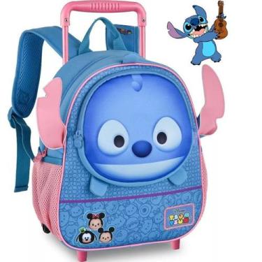 Imagem de Mochila Escolar de Rodinha Infantil Feminina Disney Baby Stitch Clio