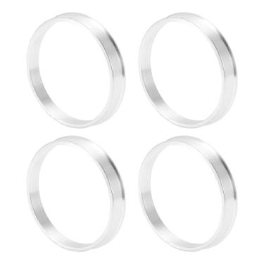 Imagem de INFINAUTO Anéis centralizados no cubo da roda do carro OD 65,1 mm para ID 59,6 mm eixo central de rodas amortecedores Hubrings liga de alumínio tom prata durável