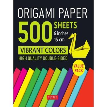 Imagem de Origami Paper 500 Sheets Vibrant Colors 6 Inches - 15 Cm