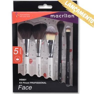 Imagem de Jogo de 5 Pinceis Makeup Face Wb801 Profissional Macrilan