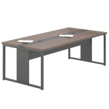 Imagem de Mesa de Reunião Escritório 4 Lugares Sintra - CasaH, Freijó e Preto