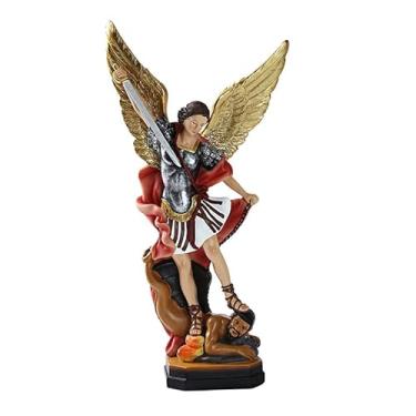 Imagem de MOOCOCO Estátua De São Miguel, Estátua De São Miguel Arcanjo, São Arcanjo Miguel Derrotou Demônio, Estátua De Santo Anjo Religioso, 8,7 Polegadas