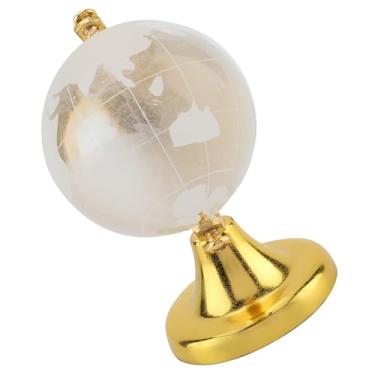 Imagem de Globo de Cristal Mapa Mundi Bola de Vidro Decoração de Escritório Doméstico Presente Dourado Prata 6,5 ​​* 4 Cm 120g (Vidro sintético)