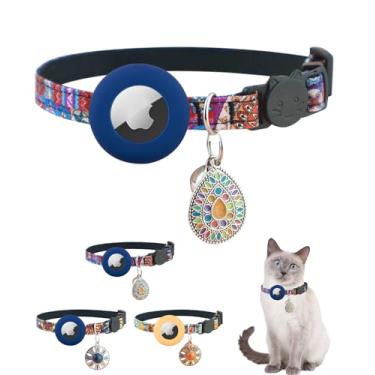 Imagem de EnjoIt Coleira AirTag para gatos, com suporte para Apple Air, sino e pingente clássico para animais de estimação pequenos, gatos, filhotes, gatinhos, vermelho
