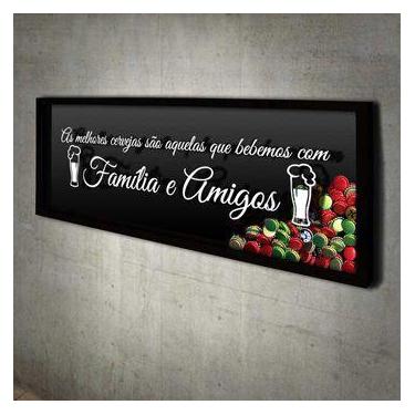 Imagem de Quadro Porta Tampinhas Melhores Cervejas 2 - Quadro Novo, 90 x 35 cm, 