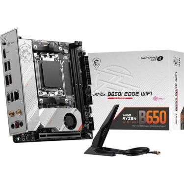 Imagem de MSI Placa mãe para jogos MPG B650I Edge WiFi (processadores AMD Ryzen 9000/8000/7000, AM5, DDR5, PCIe 4.0, M.2, SATA 6Gb/s, USB 3.2 Gen 2, HDMI, Wi-Fi 6E, Bluetooth 5.3, LAN de 2,5 Gbps, Mini-ITX)
