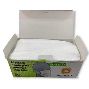 Imagem de Mascara descartavel tripla c/ clips nasal pct c/50 und descarpack