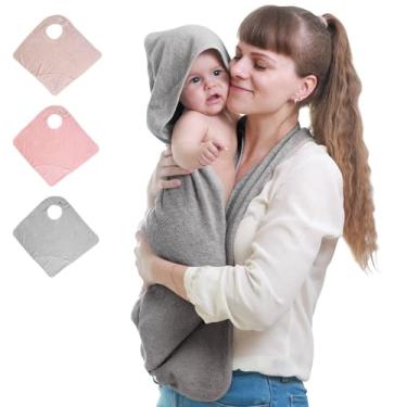 Imagem de KELRICER Toalhas de bebê com capuz para recém-nascidos, toalha de banho com capuz de mãos livres, toalha de bebê grande com 100% algodão super absorvente, toalha de banho infantil de cobertura total